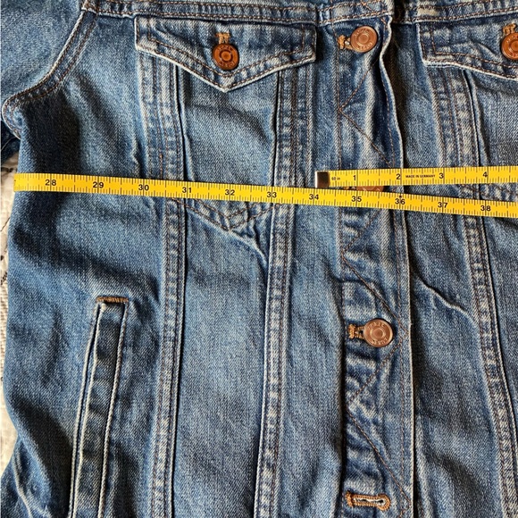 J.Crew cropped denim jacket, size small, warm blue. - Picture 5 of 6